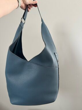 Hammitt Dusty Blue Pebbled Leather Large Tom